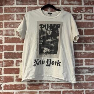 R13 Womens White Punk NYC T-Shirt Preowned Size Small